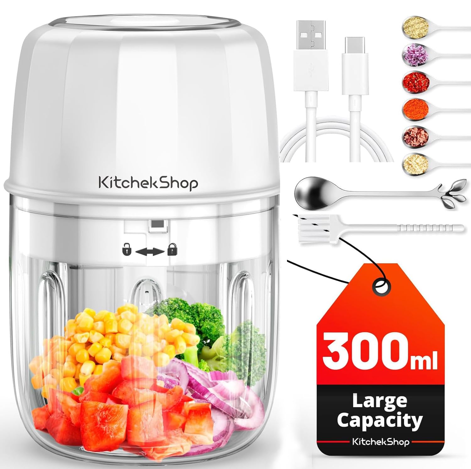 Electric Mini Food Chopper | USB Rechargeable Vegetable & Garlic Cutter for Kitchen