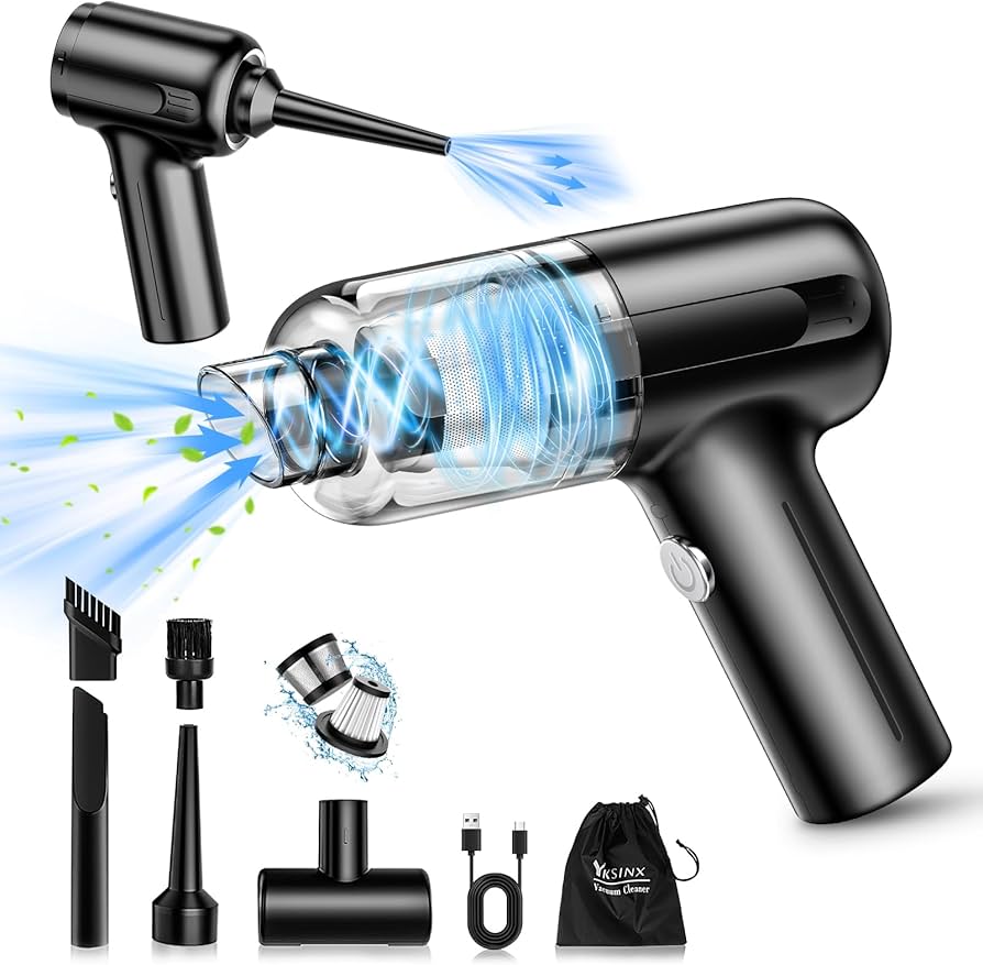 Powerful 3-in-1 Vacuum Cleaner for Car & Home – Compact, Cordless, Wet & Dry, Blower Function, Mini & Portable for Sofa, Dust, and Deep Cleaning (Vaccum Cleaner)